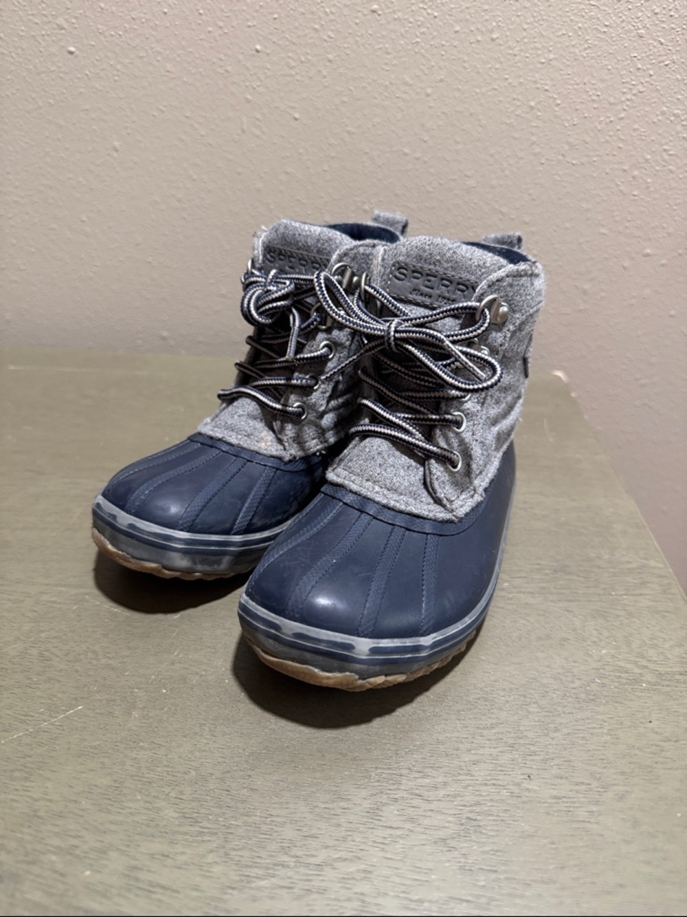 Sperry Navy and Gray Kids Duck Boots size 11